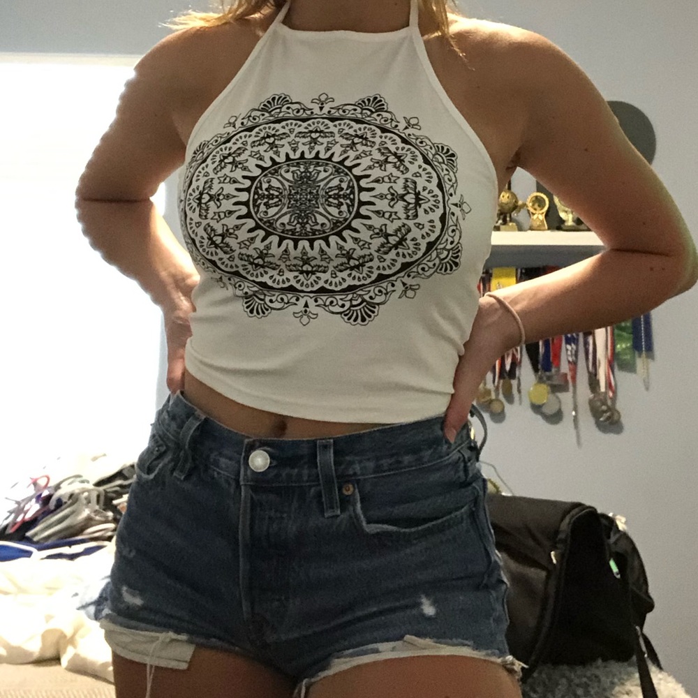 White halter top